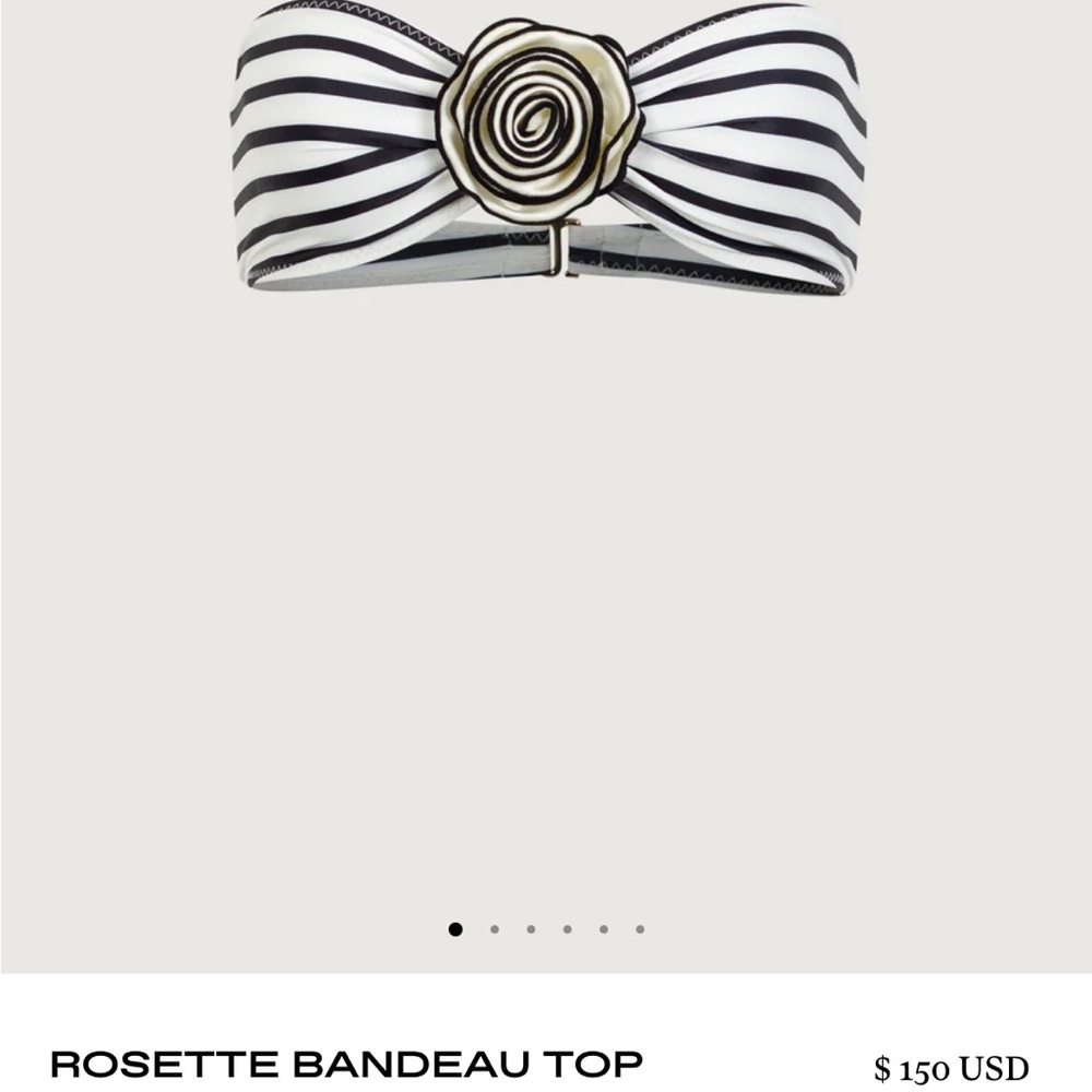 SAME Striped Black and White Rosette Bandeau Top